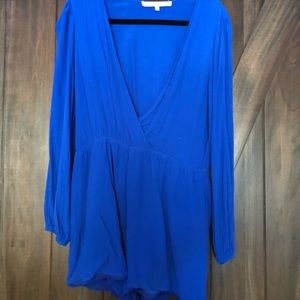 Lovers + Friends Blue Long Sleeve Romper